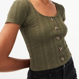 green seriously soft crop top